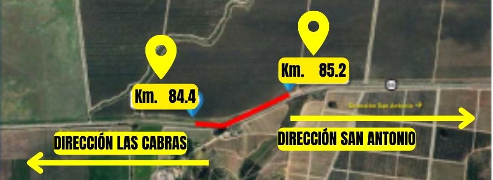 DIRECCIÓN LAS CABRAS CORTES DE CAMINO CONCESIONARIA RUTA DE LA FRUTA 25 DE ABRIL